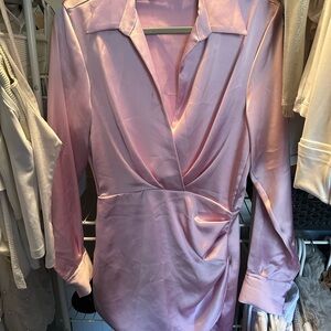 Zara Elegant Pink Satin Dress